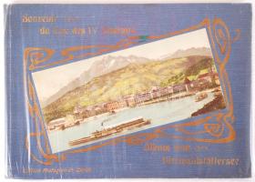 Cca 1920 Színes fotóalbum a vierwaldstatti tavakról és környékéről, 14×21 cm