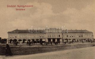 Nyíregyháza, Városháza, lovaskocsik