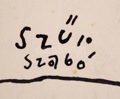 Szűr Szabó József (1902-1993): Látástól, vakulásig. Tus, jelzett, foltos, 29×22 cm