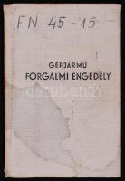 Gépjármű Forgalmi engedély tehergépkocsira, 1975-ből.
