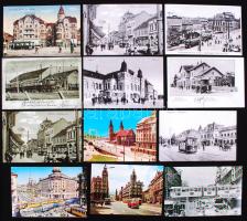 12db színes fotómásolat Budapesti és vidéki villamosokról 15x10 cm.