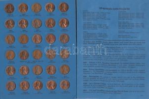 Amerikai Egyesült Államok 1941-1974. 1c "Lincoln" komplett gyűjtemény eredeti berakóban, ö...