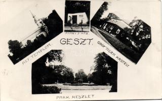 Geszt, Ref. templom, Arany J. ház, Gróf Tisza kastély, park