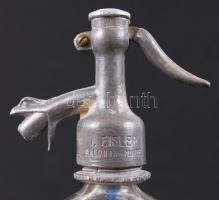 Cca 1920 Eisler Salonta feliratú 1 literes szódásüveg, ón fedővel, jelzett, jó állapotban, m:30 cm