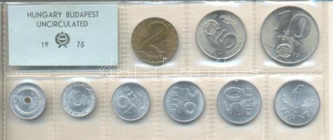 1975. 2f-10Ft 9db klf érmés forgalmi sor fóliatokban T:1