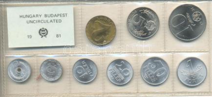1981. 2f-10Ft 9db klf érmés forgalmi sor fóliatokban T:1