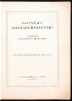 1931 Igazságot Magyarországnak! Trianon kegyetlen tévedései. Negyedik, átdolgozott kiadás, Budapest