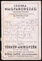 Csonka Magyarország részletes térképe 1937-1938. A községek közötti kilométertávolságok jelzésével 23 térképlapon. Méretek 1:384.000. Bp., é.n. Kókai Lajos könyvkereskedése.