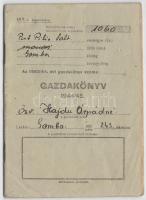 1943 Gazdakönyv, Gomba község, 15×10 cm