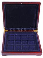 Fa éremtartó doboz 12db pénz tárolására használt állapotban