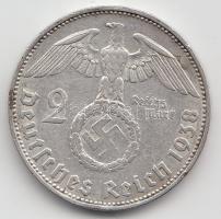 Német 3. Birodalom 1938E 2M Ag "Hindenburg" T:2- German Third Reich 1938E 2 Marks Ag "Hindenburg" C:VF