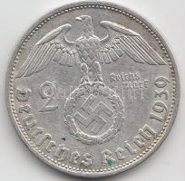 Német 3. Birodalom 1939B 2M Ag "Hindenburg" T:2,2- German Third Reich 1939B 2 Marks Ag "Hindenburg" C:XF,VF