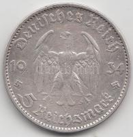 Német 3. Birodalom 1934D 5M Ag "Garnisonkirche" T:2- German Third Reich 1934D 5 Marks Ag "Garnisonkirche" C:VF