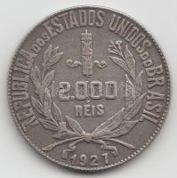 Brazília 1927 2000R Ag T:2- Brazil 1927. 2000 Reis Ag C:VF