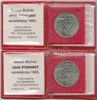 1983. 100Ft "Simon Bolivár" alpakka (2x) T:BU Eredeti tokban, tanúsítvánnyal!