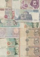 64db vegyes olasz bankjegy T:vegyes 64 pcs of mixed Italian banknotes C:mixed
