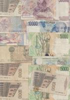 64db vegyes olasz bankjegy T:vegyes
64 pcs of mixed Italian banknotes C:mixed