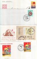 Year of Ox on 4 FDCs, A Bivaly éve 4 FDC