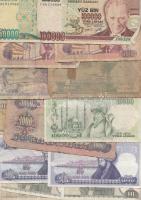 50db vegyes török bankjegy T:vegyes 50 pcs of modern Turkish banknotes C:mixed