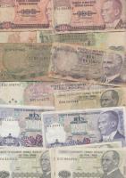 50db vegyes török bankjegy T:vegyes
50 pcs of modern Turkish banknotes C:mixed