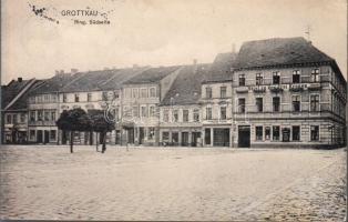Grodków, Grottkau; main square, hotel (EB)
