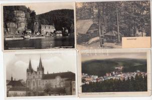 6 db régi külföldi városképes lap: Prága, Hrensko, Orava, Brno, Lechwald, Marienbad / 6 pieces of old cards