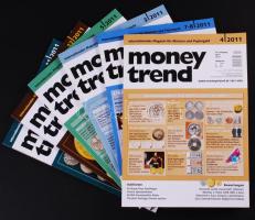 Money Trend numizmatikai magazin 2011-es évfolyam 6db klf száma