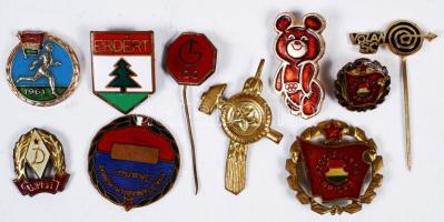 ~1980. 10db-ból álló vegyes jelvény tétel T:vegyes