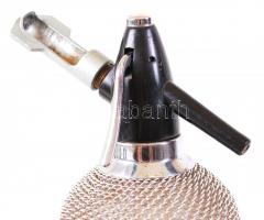 cca 1970 2l-es szódásszifon jégtartóval / 
Seltzer bottle with ice cube box, 35cm, 17cm