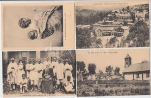 Madagaszkár, misszió - 14 darabos régi, használatlan képeslapsorozat / Mission in Madagascar, 14 unused postcards