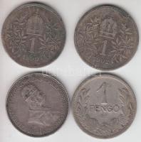 4db-ból álló vegyes ezüst éremtétel klf darabokkal T:vegyes