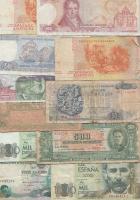 29db vegyes görög, spanyol és portugál bankjegy T:vegyes 29 pcs of modern Greek, Spanish and Portuguese banknotes C:mixed