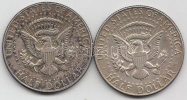 Amerikai Egyesült Államok 1967-1968. 1/2$ Ag "Kennedy" (2x) T:2- USA 1967-1968. 1/2 Dollar Ag "Kennedy" (2x) C:VF
