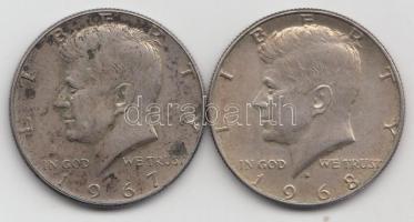 Amerikai Egyesült Államok 1967-1968. 1/2$ Ag "Kennedy" (2x) T:2-
USA 1967-1968. 1/2 Dollar...