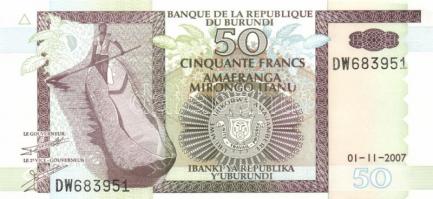 Burundi 2001-2007. 10Fr (7x) + 2005-2007. 20Fr (6x) + 2005-2007. 50Fr (6x) T:I,I-
Burundi 2001-2007....