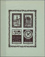 1938 Soproni PROBEK bélyegnap és kiállítás emlékív 6cb (7.000) / Briefmarkenausstellungs Vignettenblock