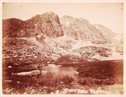 cca 1880 Divald Károly: A magas Tátrából - Aus der hohen Tátra: Felkai völgy, virágkert a Gerlsdorfi...