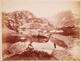 cca 1880 Divald Károly: A magas Tátrából - Aus der hohen Tátra: Hosszú tó a nagy - tarpataki völgybe...