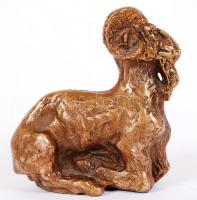 Jelzés nélkül: Kos. Bronz, m:14 cm, h:13 cm