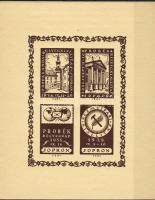 1938 Soproni PROBEK bélyegnap és kiállítás emlékív 6bb (7000)