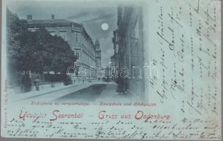 1898 Sopron, Reáliskola és templom utca (wet damage)