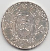 Szlovákia 1944. 50K Ag "Függetlenség 5. évfordulója" T:2 Slovakia 1944 50 Korun Ag "5th Anniversary of Independence" C:XF