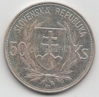 Szlovákia 1944. 50K Ag "Függetlenség 5. évfordulója" T:2 Slovakia 1944 50 Korun Ag "5th Anniversary of Independence" C:XF