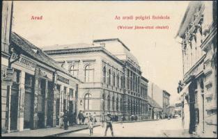 Arad fiúiskola, Rácz Sebestyén hentesüzlete, Varhol László kereskedése / boy school, butcher's shop (EK)