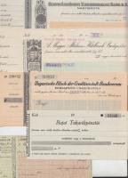~1930. "Magyar Bank és Kereskedelmi Részvénytársaság / Budapest" + "Szatmárnémeti Kereskedelmi Bank R.T. / Nagybánya" + "Magyar Általános Hitelbank / Budapest" + "Bajai Takarékpénztár" + "Ungarische Filiale der Creditanstalt-Bankverein / Budapest" befizetési csekklapja (5db) T:I-,II