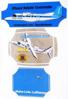 1980 5db repülős, öntapadós reklámcímke. (német)