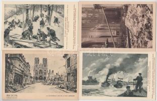 20 db régi, főként katonai témájú lap, néhány külföldi városképes lap / 20 pieces of old motive cards, mostly soldiers and city cards