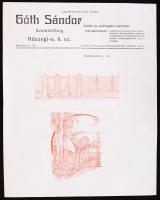 cca 1920 Góth Sándor díszes számlája (Szombathely)