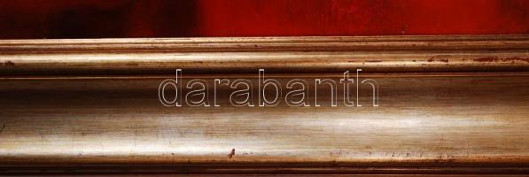 Badacsonyi Sándor (1949-): Zászlótartó. Olaj, fa, szép keretben, 76×65 cm