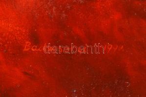 Badacsonyi Sándor (1949-): Reggel. Olaj, fa, szép keretben, 36×81 cm